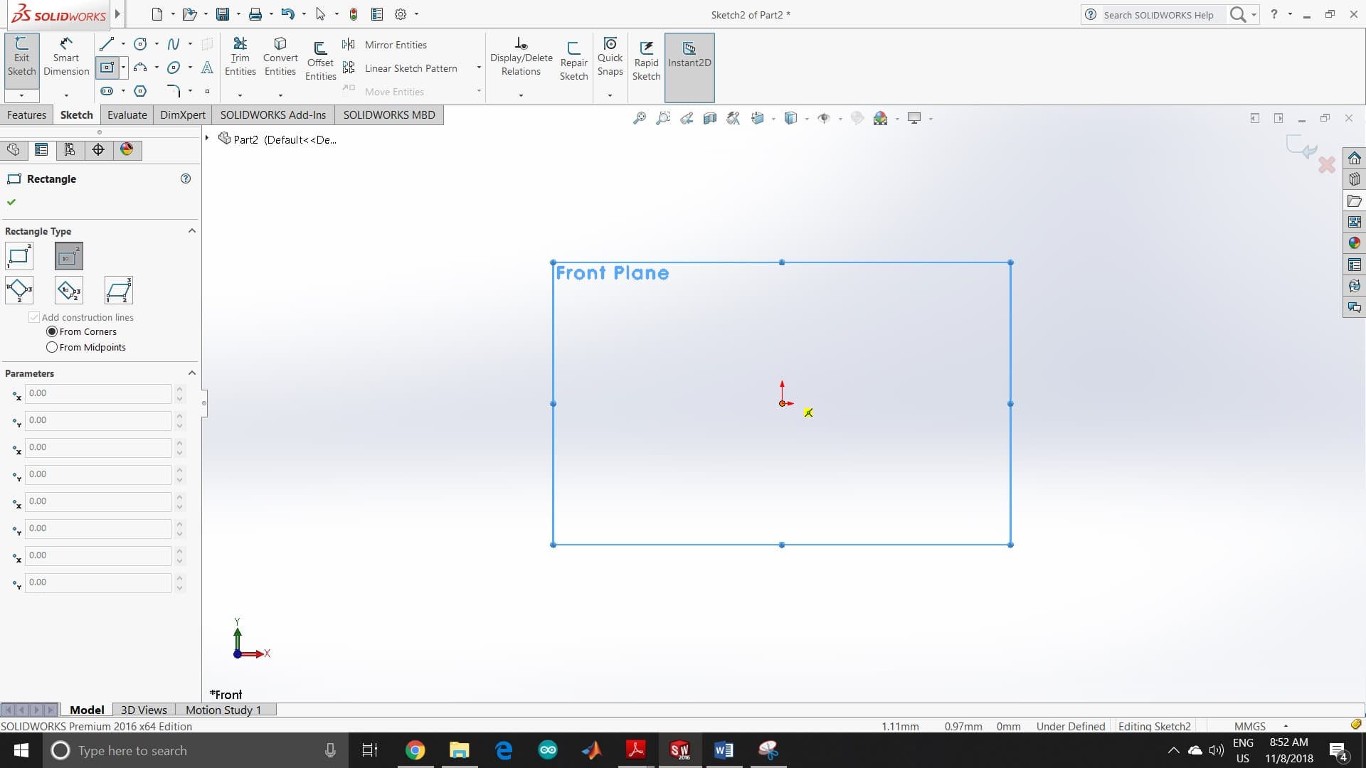 Solidworks Exiting Plane