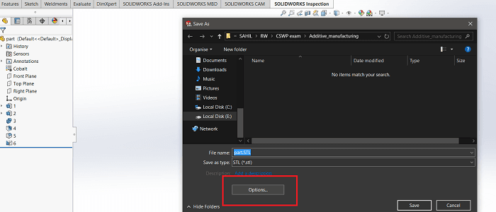 STL Export Configuration Options