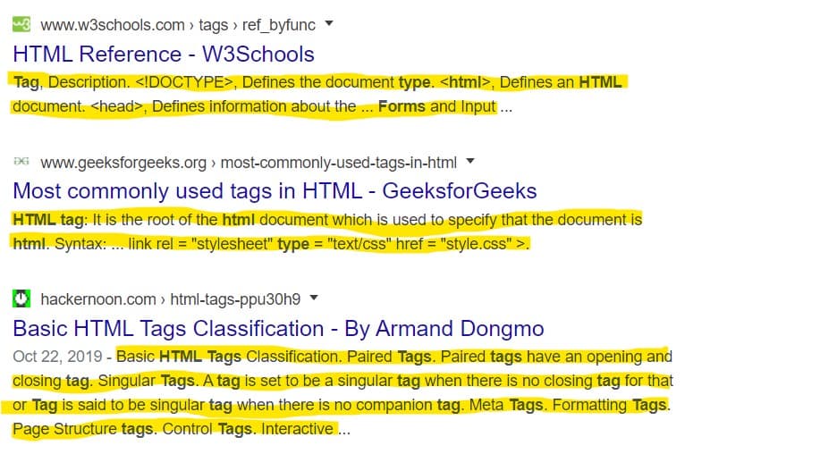 Meta Description Examples in HTML